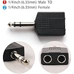 MX-635mm-14-Inch-Male-TRS-Stereo-to-2-Ports-of-635mm-14-Inch-Dual-Female-Audio-Splitter-Socket-Coupler-65mm-One-Port-to-Two-Stereo-Interconnect-Audio-Adapter