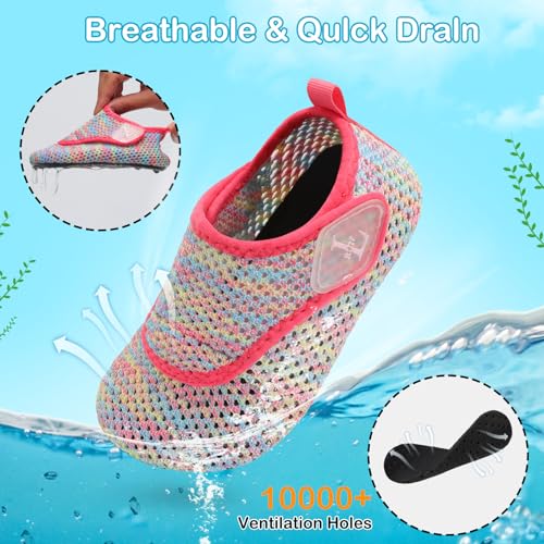 L-RUN Toddler Water Shoes Boys Girls Barefoot Beach Swim Shoes Quick Dry Kids Aqua Socks Non-Slip Wide Baby House Slippers3