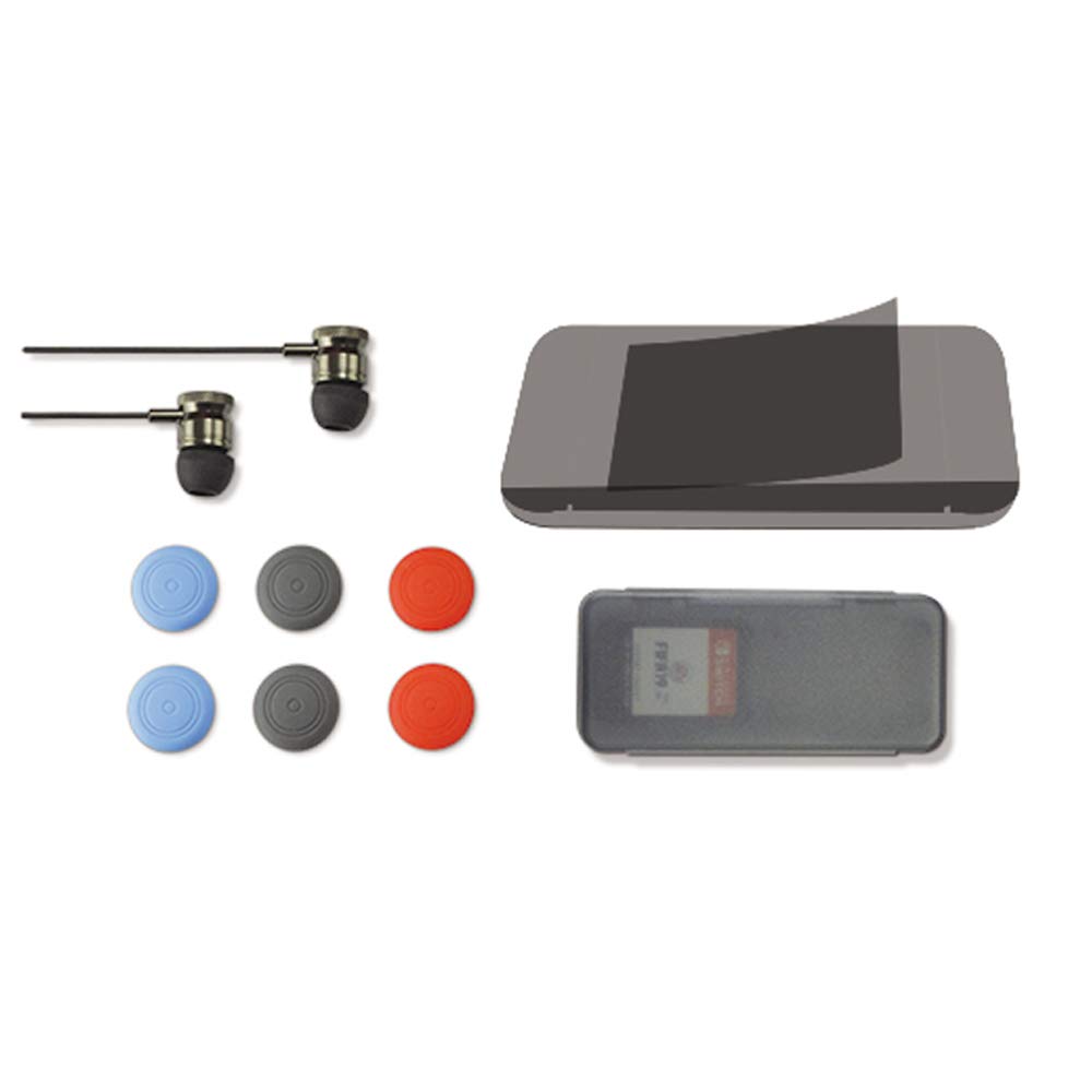 Steelplay-Kit d’accessoires complet 11en 1 Compatible avec Nintendo Switch incluant un étui de transport rigide pour Nintendo Switch,1 écran de protection en Verre Trempé.