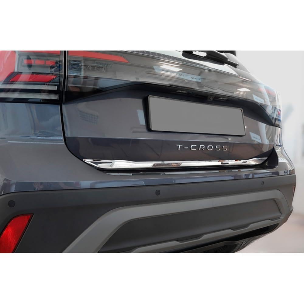 Avisa Chrome Stainless Steel Tailgate Trim compatible with Volkswagen T-Cross 2019-2024 & Facelift 2024-