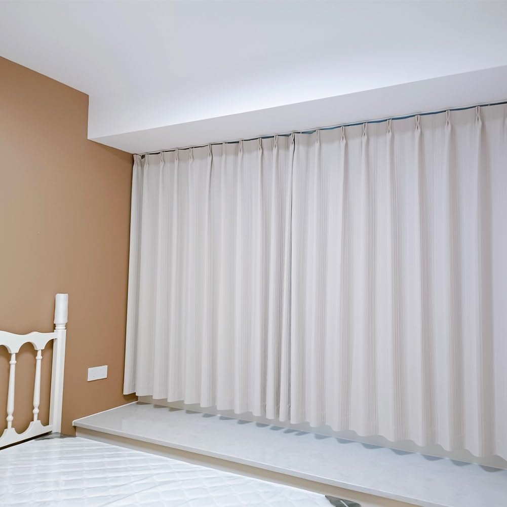 Rail de rideau en aluminium 120-500 cm pour chambre à coucher, salon, salle à manger, camping-car