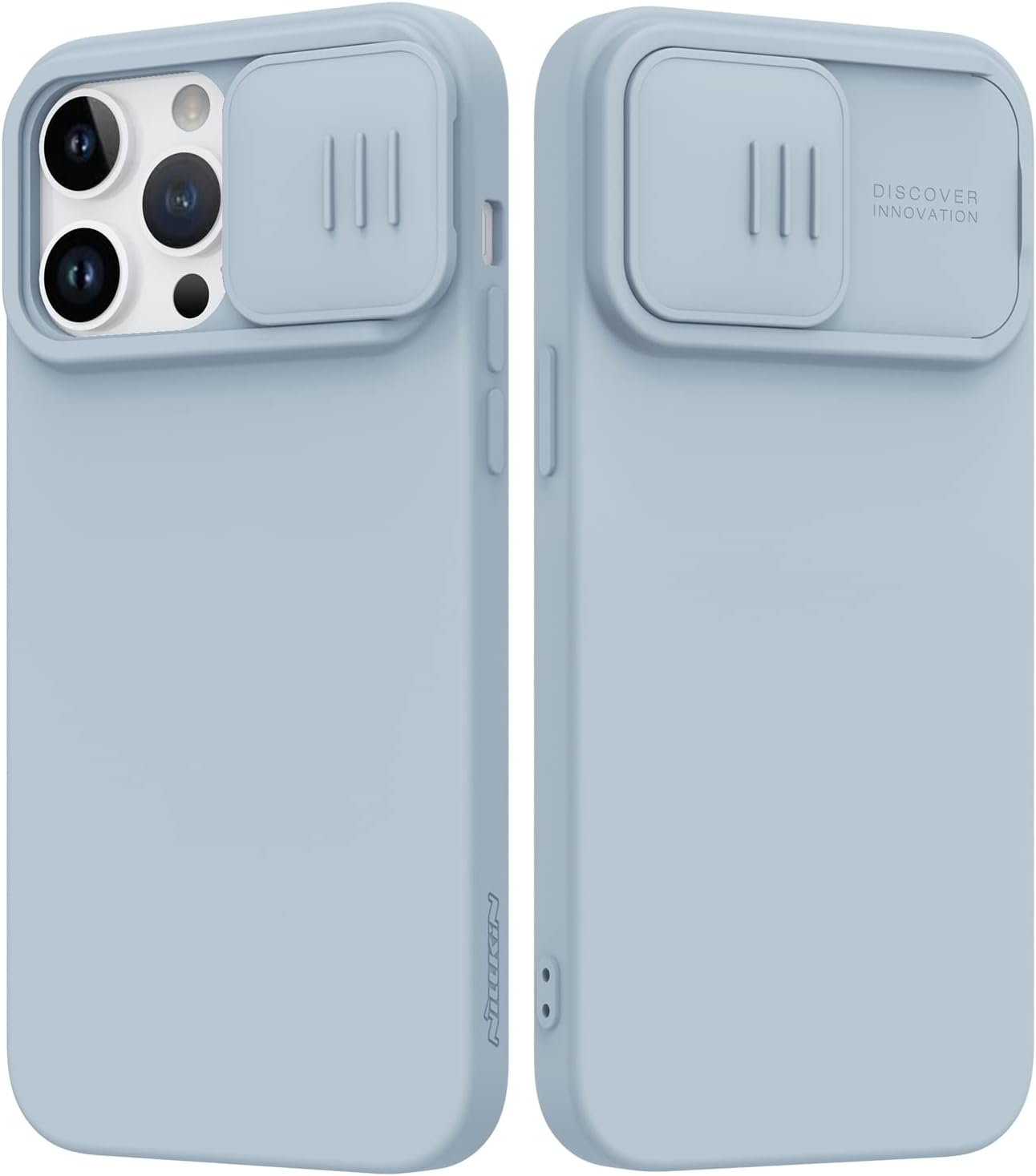 Nillkin Compatible with iPhone 14 Pro Max Case, Liquid Silicone Case with Camera Cover, Slim Fit Shockproof Protective Phone Case, Anti-Scratch Soft Microfiber Lining 6.7 inch, Star Grey