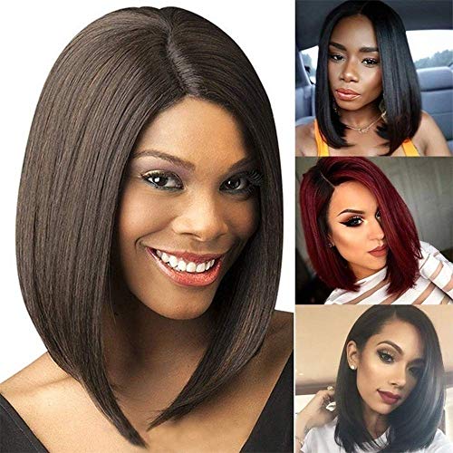 Showher-Short Bob Wigs Hair Natural Wave Natural Colour For Women Heat Resistant Fiber 14 inches (Light brown)