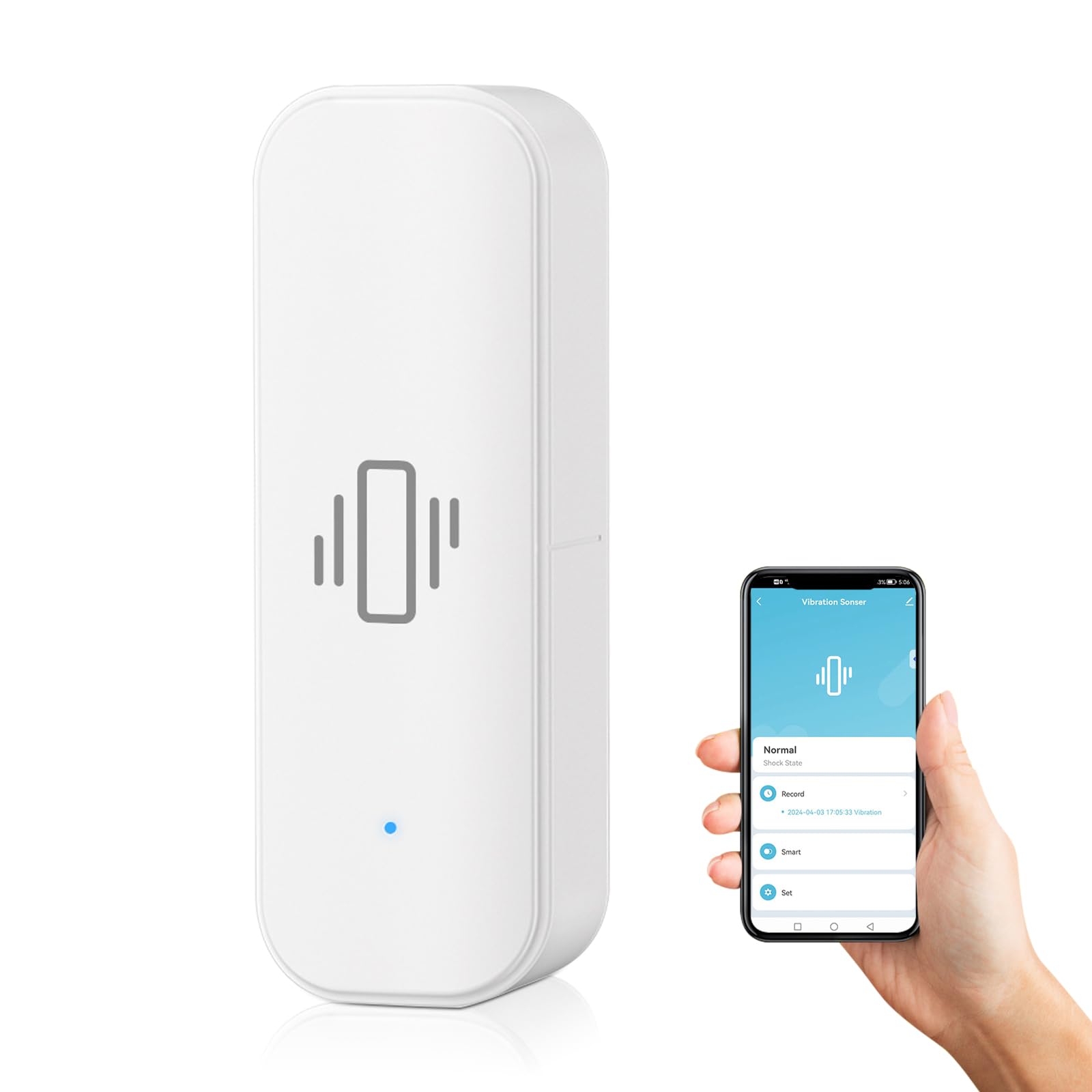 Sporgo Sensore di vibrazione intelligente: sensore di movimento intelligente Zigbee sensore di vibrazione, sensore mini cassetta delle lettere per sistema di allarme Tuya APP e Smart Home