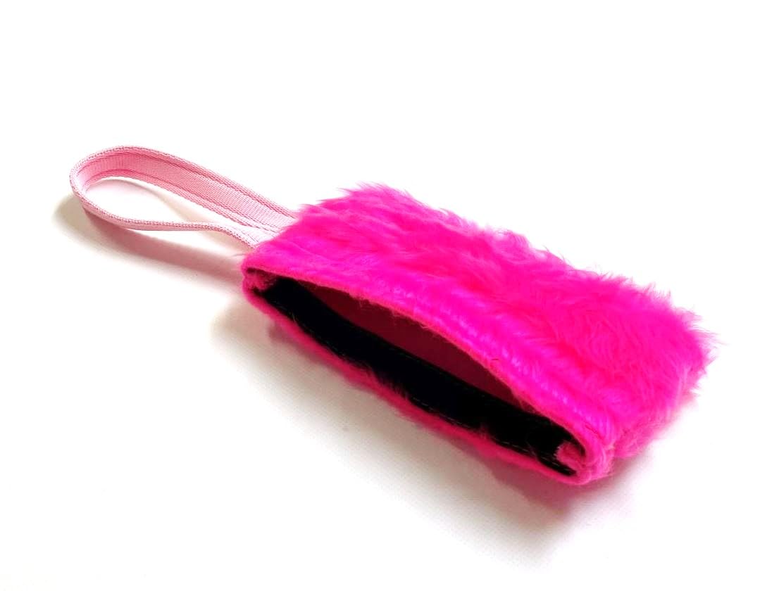 Church Products UK Dog Training Treat Bag Obedience Retrieve Furry Long Prey Dummy With Sewn In Squeaker 7" x 4" In (Pink)