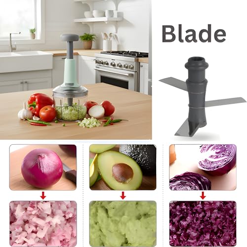 Image of KiR Premium 1000 ML Kitchen Chopper for Vegetables & Fruits | Manual Onion Cutter | Multipurpose Food Dicer Mincer for Veggies Garlic Tomato Potato Ginger Fruits Herbs etc. | BPA-Free Safe Container