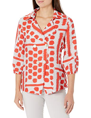NIC+ZOE Women's Connect Four Jacket, Red Multi, Large