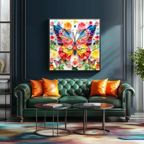 Image of Puzzles for Adults 500 Pieces Colorful Butterfly FlowerJigsaw Puzzles 500 Pieces Difficult Fun Paper Art Unique Beautiful Family Puzzle Challenging Games Gift for Teens Adults (20 inchx20 inch)
