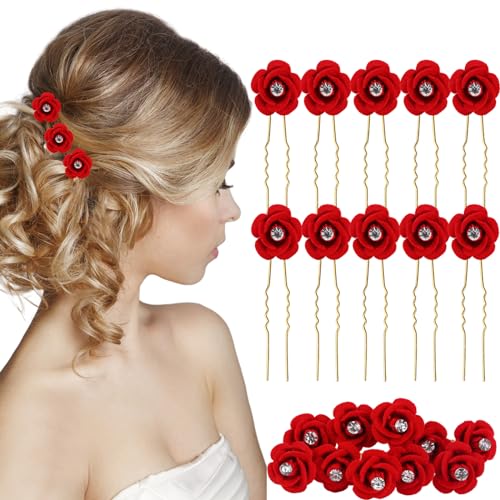 Set Di 4 Fermagli Per Capelli A Fiore Bianco - Piccole Forcine Floreali In Lega, Stile Boho/vintage