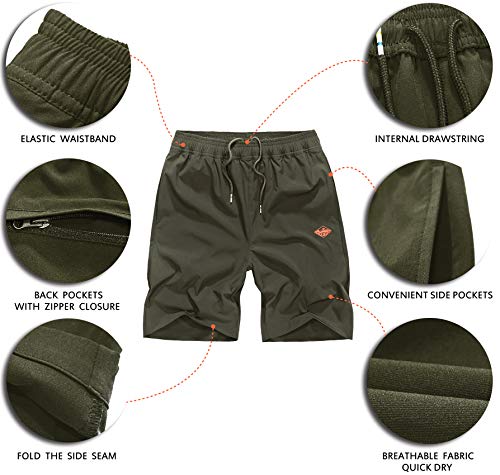image for EXEKE Men's Quick Dry Shorts Lightweight Hiking Shorts Gym Workout Sho