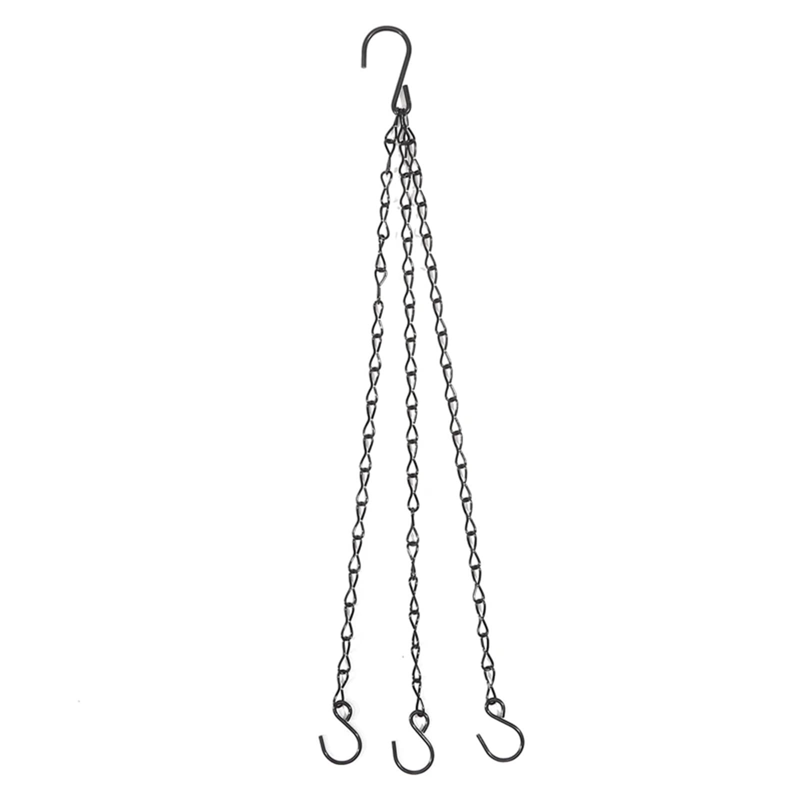 LSNNMU 3 Pcs 42cm Imitation Rattan Hanging Basket Flower Pot Chain With Hooks Basin Hydroponic Plants Plant Grow Home Garden Decor For Baskets(Black)