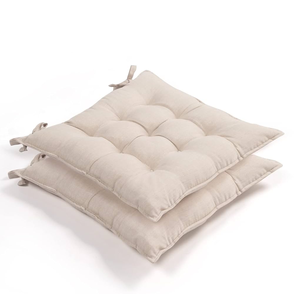 Amazon.co.jp: AIFY 座布団 椅子 クッション 厚め 紐付き 2枚