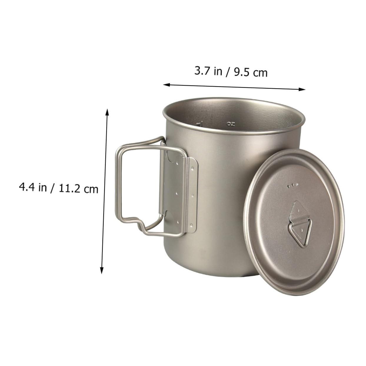 ifundom Tazza da Campeggio in Titanio con Manico Pieghevole 750ml