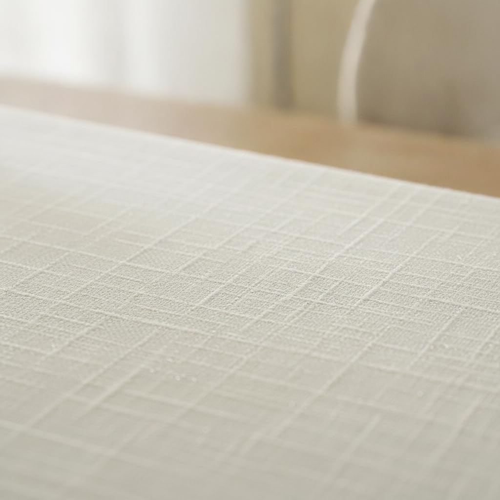 Tovaglia Rettangolare, Tovaglia Antimaca 140x180, Copritavolo Elegante con Nappe, Design Moderno, Bianco Riso, 100 * 160cm