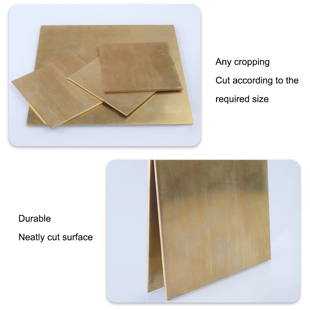 H62-Messingblech 2mm Stark – Vielseitige Platte Für DIY, Schilder, Rahmen, Schweißarbeiten (2x300x300mm)