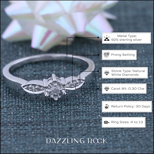 Dazzlingrock Collection 0.05 Cttw Round White Diamond Illusion-Set Promise Ring for Women in 925 Sterling Silver4