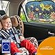 CARAMAZ Sonnenschutz, Kompatibel mit Personenkraftwagen, Auto Baby mit UV Schutz 48x30cm - 2 Stück mit Saugnäpfen - Kinder - Fenster - Sonnenblende Motiv: Grün-Turtle