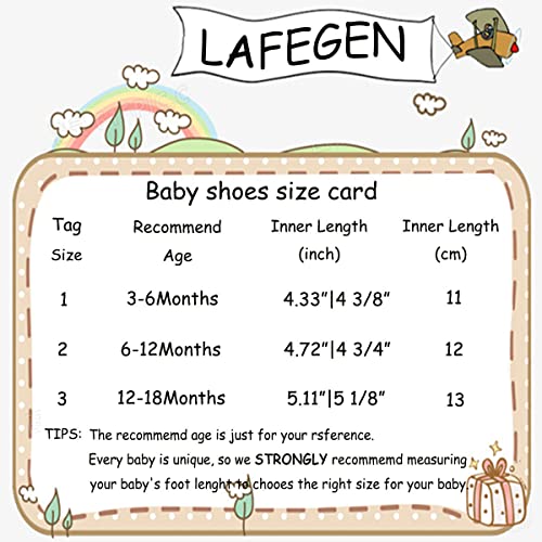 LAFEGEN Baby Girl Shoes Non Slip Soft Sole PU Leather Infant Toddler Mary Jane Flats First Walker Crib Dress Oxford Shoes 3-18 Months 6