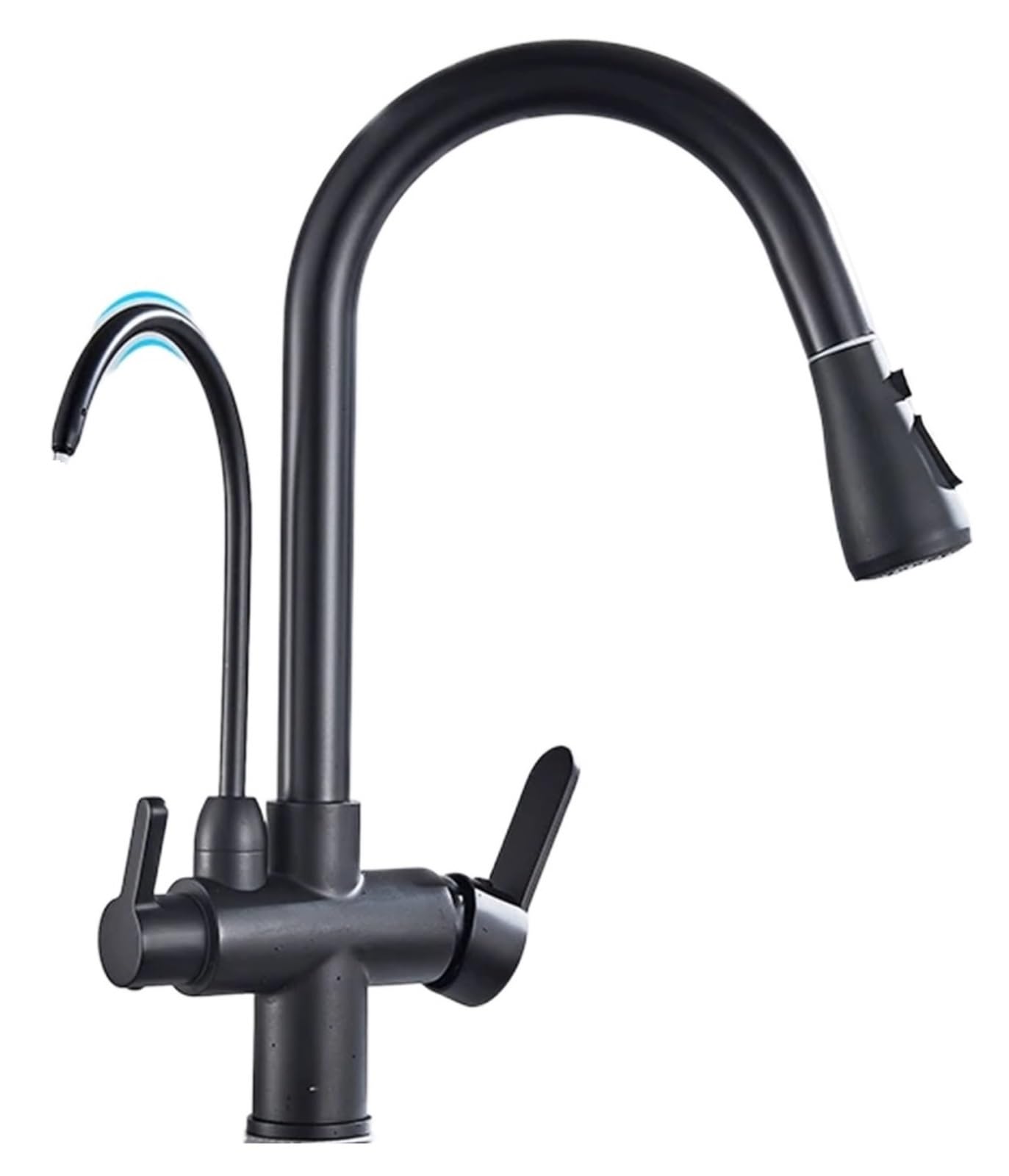 Robinet filtre eau cuisine noir mural pour éliminer les impuretés de l'eau