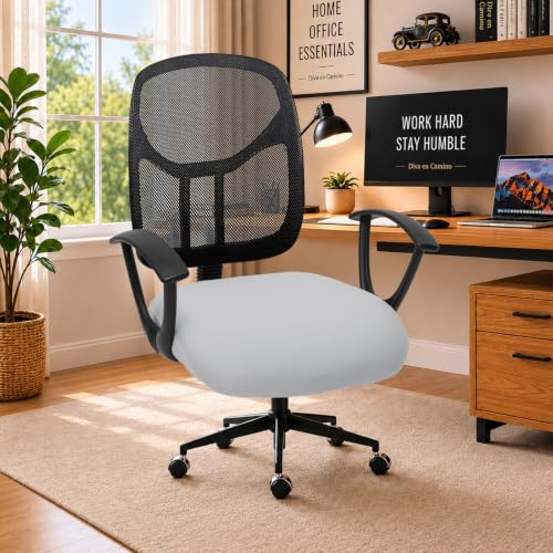 Image of DIVA EN CAMINO DEC Universal Spandex Computer Chair Slipcover - Stretchable Desk Office Chair Seat Cushion Covers - Removable Washable Cushion Protectors for Dogs, Cats, Pets