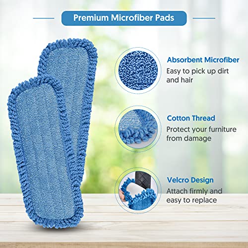 Forspeeder Mop Replacement Pads Compatible With Swiffer Powermop 17.7'' Washable Reusable Microfiber Mop Pads Refills For Hardwood Floor Cleaning, Dry Wet Spray Mop Floor Mop Pads Refills, 3 Pack #TOP2