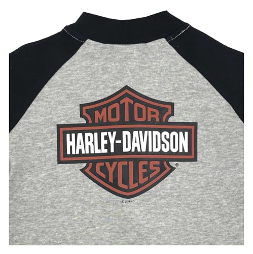 Harley-Davidson Little Boys' Bar & Shield Toddler Varsity Knit Jacket - Gray2