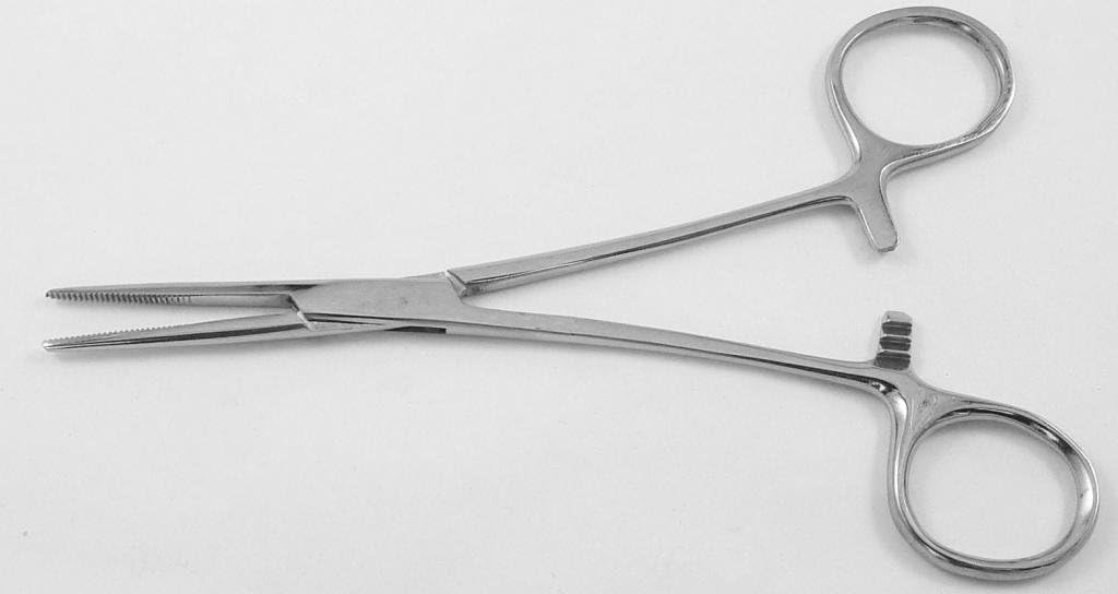 PET DOG HAIR PULLER REMOVER STAINLESS STEEL HEMOSTAT LOCKING KELLY FORCEPS 6.25" STRAIGHT HALF SERRATED ( KJ BRAND)
