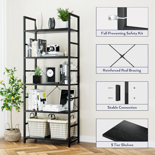 Image of NUMENN 7 Layer Multipurpose Bookshelf Rack | Waterproof Plastic Book Storage Shelf for Home, Study Room, Living Room & Office | DIY Free-Standing Organizer for Books (Durable & Lightweight) (5 Layer)