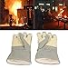 Welding Gloves for Stick Welding, Heat Fire Resistant Leather Forge with Stitching Reinforced Thumb and Palm, Separate Fingers Hot Proof Mitts Tool for Working Welding