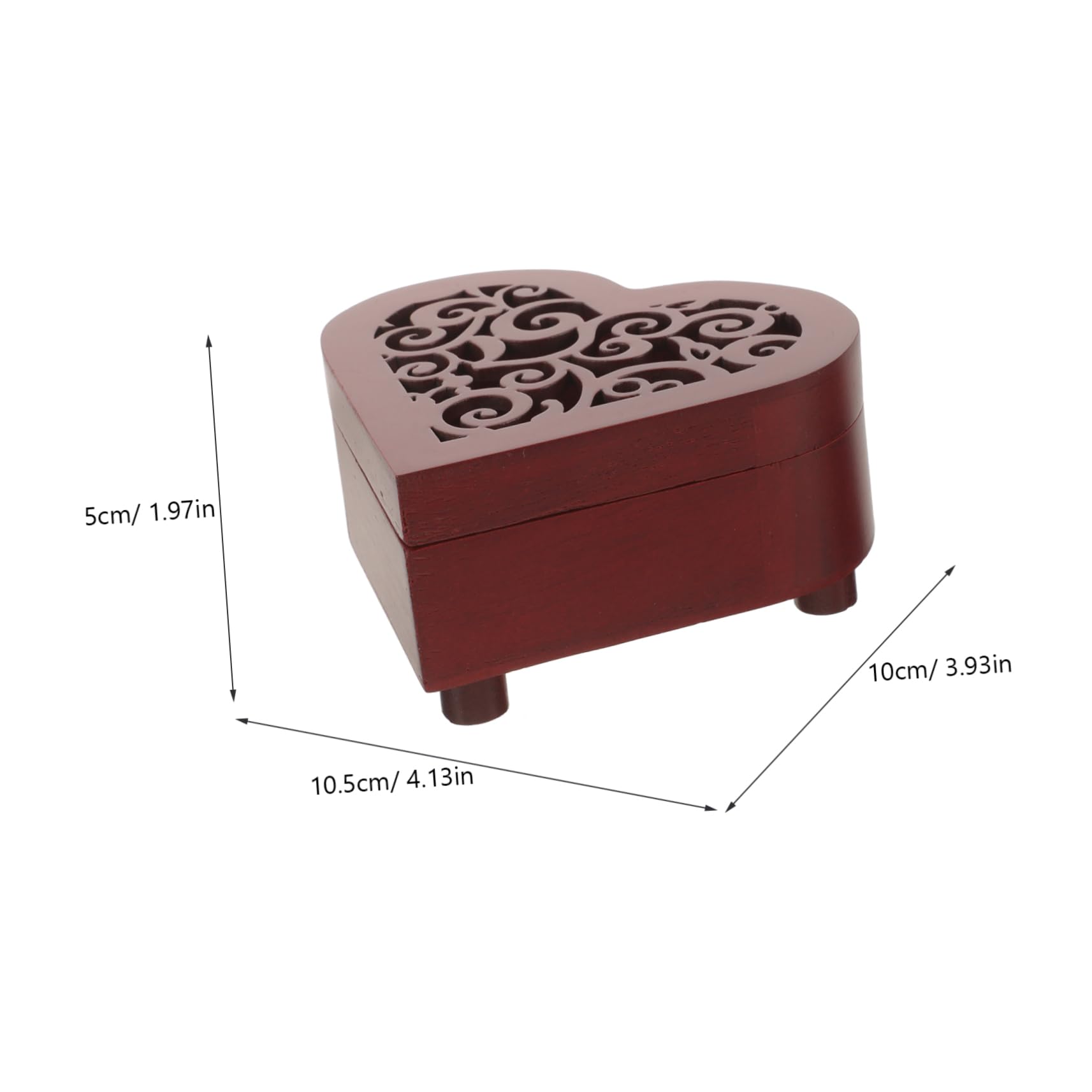 ABOOFAN 4piezas Caja Musical De Madera Retro Diseño De Corazón Hueco Para De Cumpleaños y Decoración De Fotografía Para Festivales y Eventos Especiales