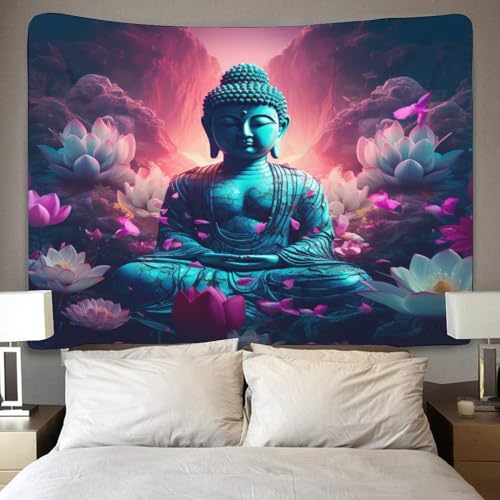 Image du Bouddha 3D tapisserie murale grand format drap de plage - 4