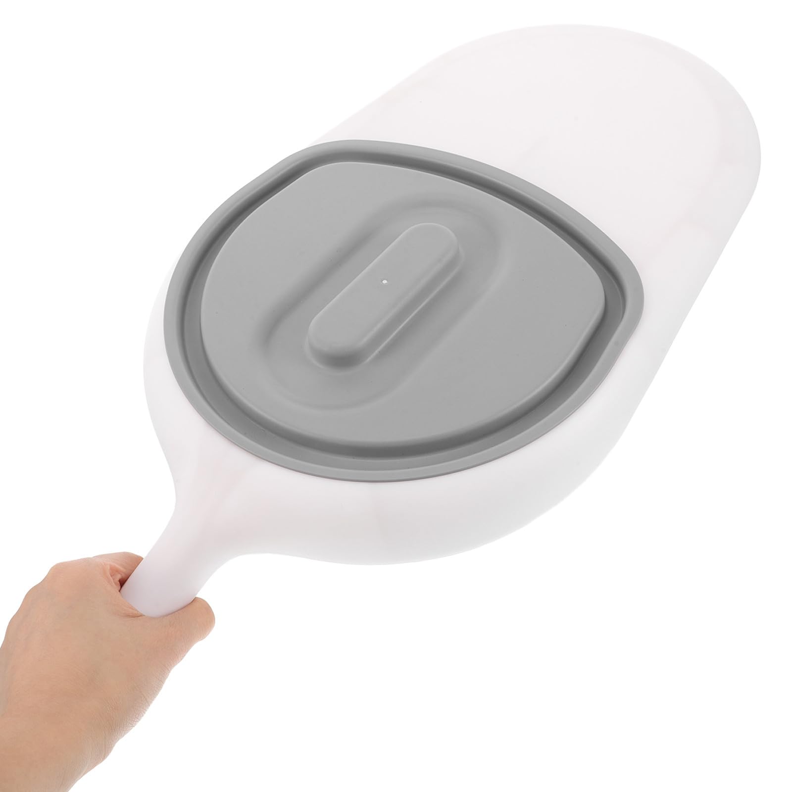 Housoutil Padella Sanitaria per Anziani con Manico in Plastico, Design Inclinato Multifunzionale Facile da Pulire, per Pazienti Allettati e Disabili