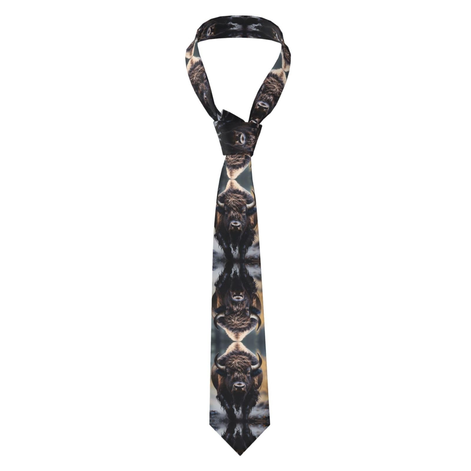 XZDZDG North American bison Men's Necktie: Soft and Comfortable Fabric, Durable Design, Perfect for Business and Special Occasions