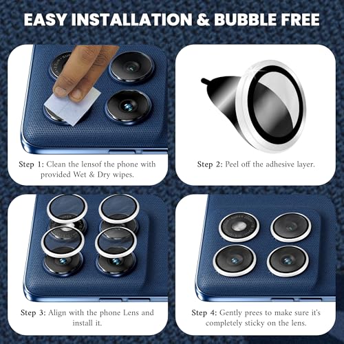 Image of ArmourPro Camera Rings Tempered Glass for Motorola Edge 60, Tough HD Individual Aluminum Alloy Rings 9H Camera Cover, Scratch-Resistant,Camera Lens Protection| Silver, 1 Pack