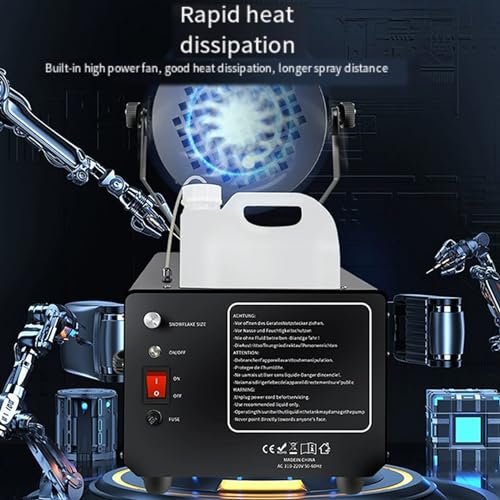 Máquina profesional de nieve TsoLay, máquina generadora de nieve para interiores y exteriores de 2000 W, con cabezal móvil de 90° y control remoto, alcance de rociado de 6 a 8 metros, para bodas, fiestas y eventos miniatura 4