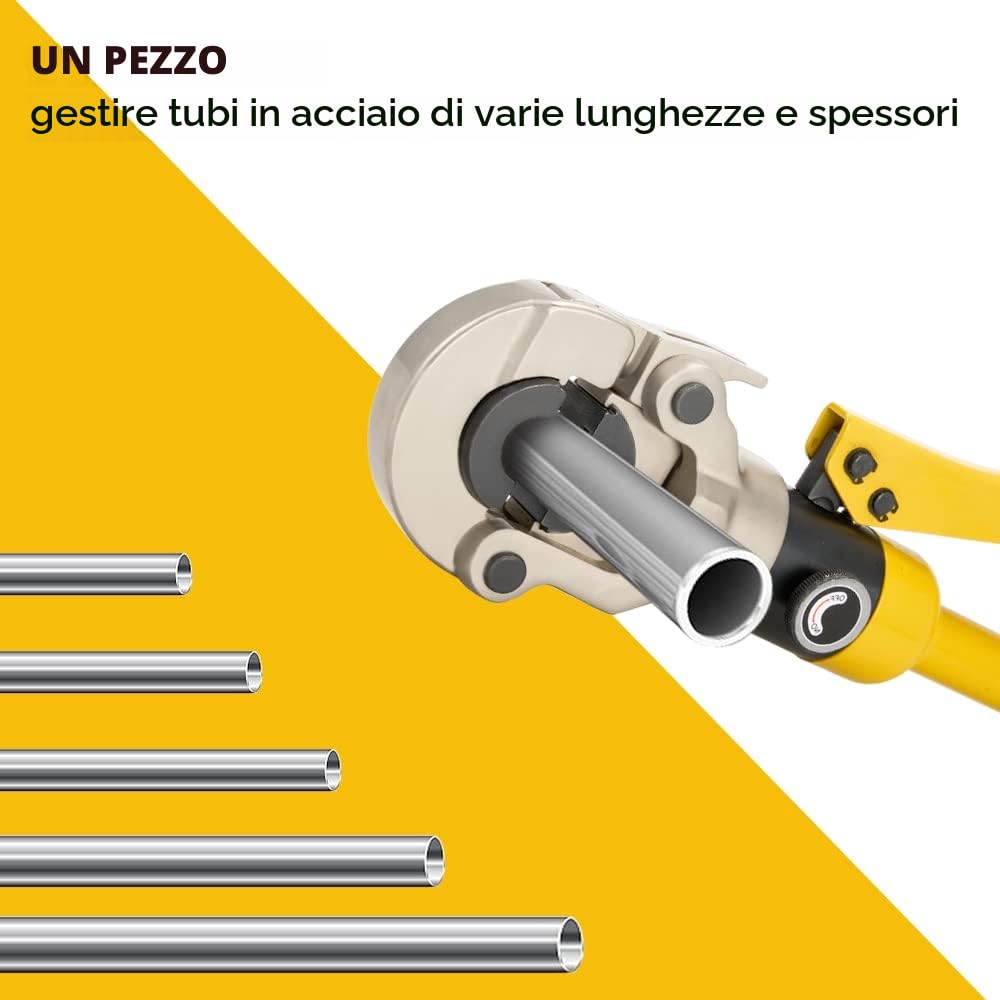 Pinza Crimpare Per Tubi TEENO (100kn), Pinza per Multistrato Per Tubi in Plastica di Alluminio and Acciaio Inossidabile, Pinza a Pressione Idraulica con Matrici TH16-20-26-32 mm