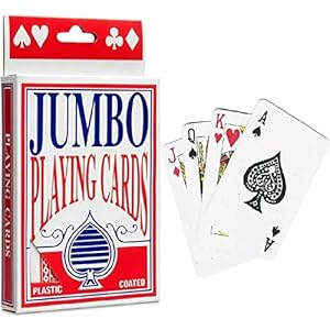 2 UR DOOR Jumbo Large Playing Cards Deck for 52 Game, Family Party, Poker Nights, Indoor, Outdoor, Garden, BBQ and Xmas- Plastic Coated Giant Card (12 x 8.50 x 0.1 CM)
