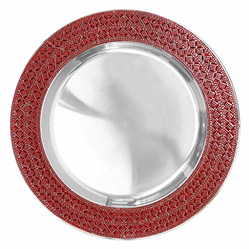 Plato base sparkles home rojo 13 pulg miniatura 1