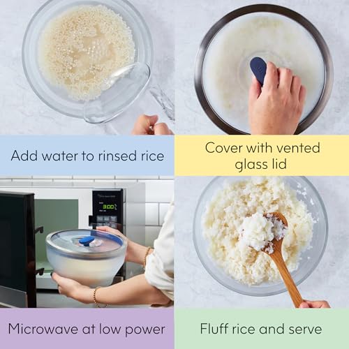 Image of Anyday Microwave The Extra Large Dish Container | Microwave Safe Containers | Microwave Cooking Bowls | Mixing Bowl with Lid | Borosilicate Glass Containers with Lid, Diameter 23.88cm Capacity 2.85L