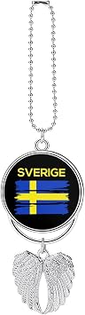 Sverige Sweden Swedish Flag Car Hanging Ornaments Rearview Mirror Pendant Cute Interior Accessories Decorations Sverige Sweden Swedish Flag
