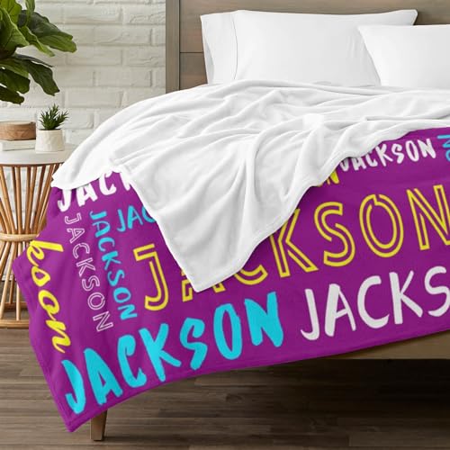 Personalized Name Blanket Customized Baby Blankets for Girls Boys Adults Monogrammed Blankets and Throws Christmas Birthday Mothers Fathers Valentines Day Gift