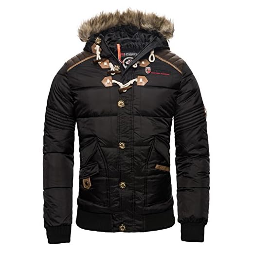 Geographical Norway Chaqueta de invierno para hombre, acolchada negro XXL