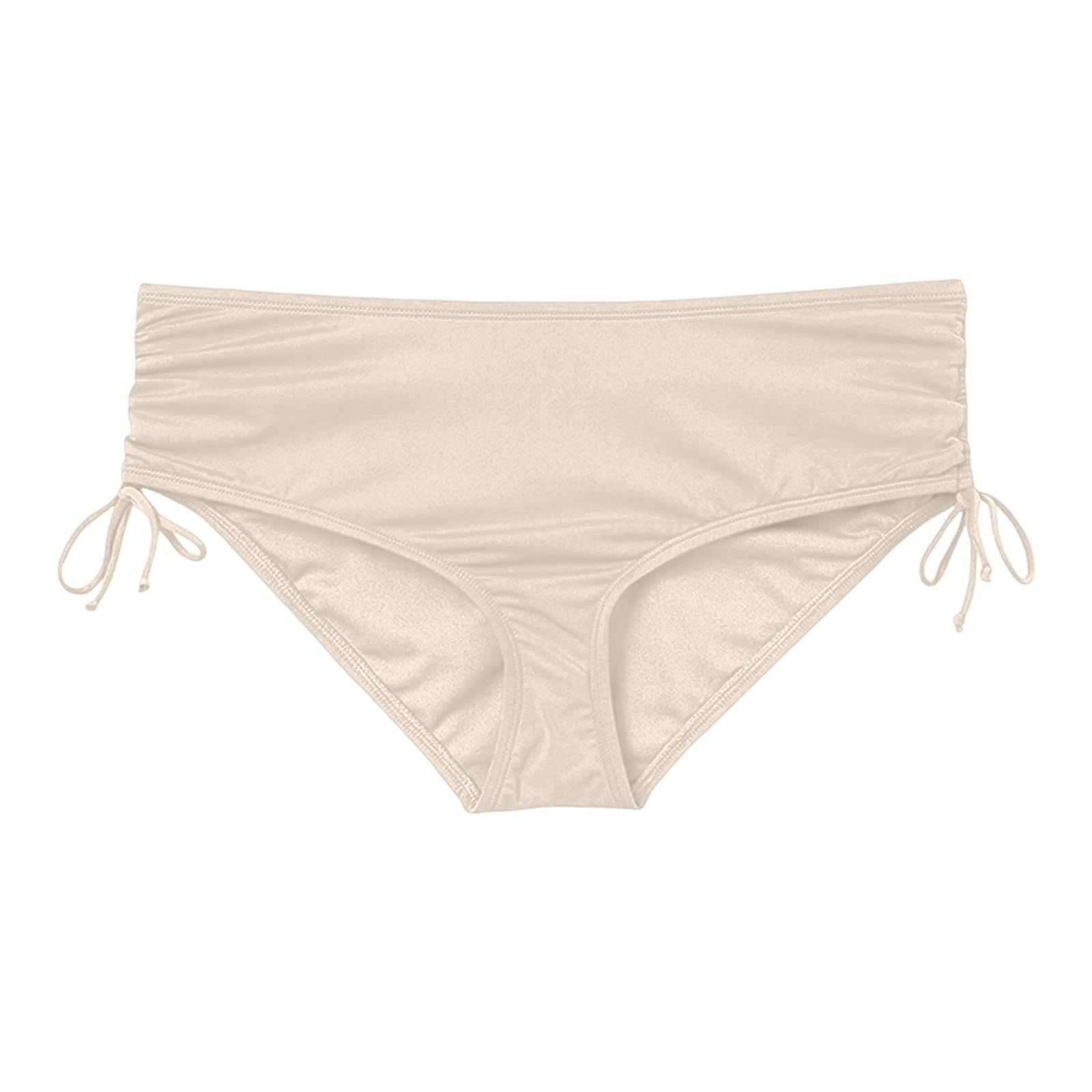 Generisch Bikini Hose Damen Mid Waist Slip Bikinihose Klassisch Sport Bademode Swimsuits Bikini Unterteil Einfarbig Retro Strand Badeslip für Damen Sommer