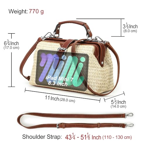 Image of CONTACTS Full Grain Leather Doctor Purse Bag for Women Top Handle Bag Vintage Handbag Shoulder Bag