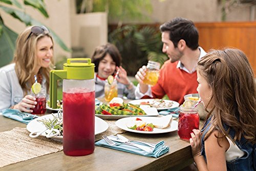 Image of Takeya Flash Chill Iced Tea Maker - Versatile Tea Brewer for Loose /Bagged Tea - Patented Flash Chill Tech Hot /Cold Use BPA-Free Tritan Dishwasher Safe - Airtight Lid Made in USA - 2 Quart /Avocado