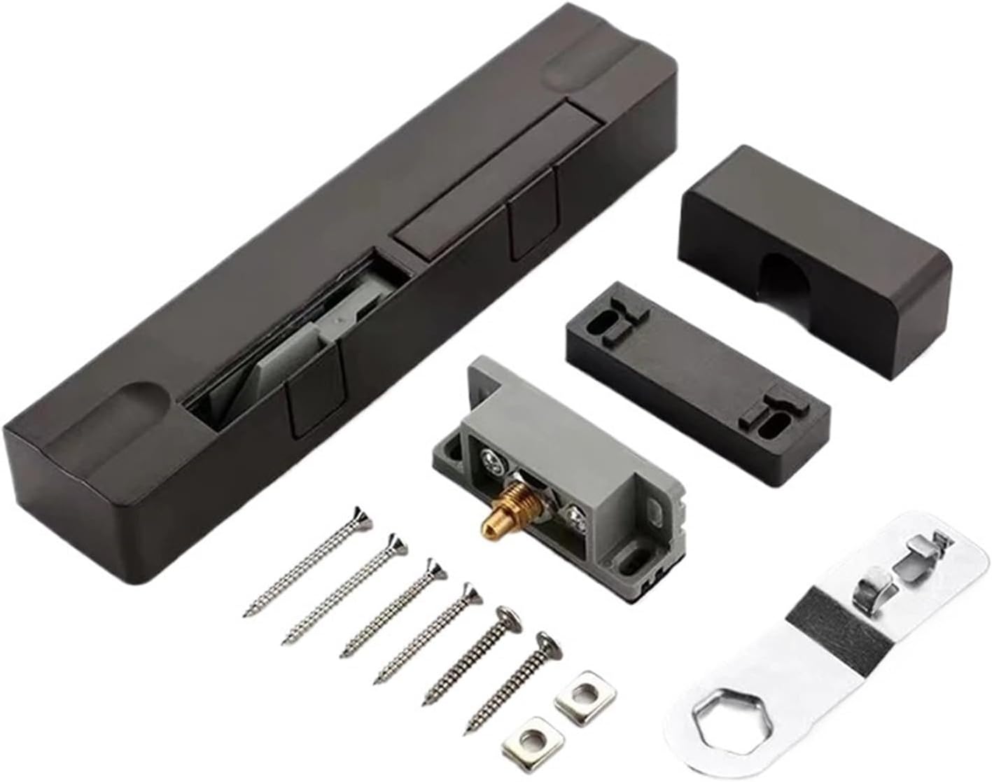 Door Damping Buffer Wooden Flat Outward Opening Invisible Home Closing Silent Hydraulic Closer Anti-Pinch(Brown - Left Open)