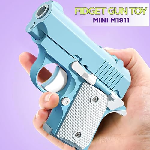 Hikewintoy Cool Fidget 1911 Toy Gun, 2 Pack 3D Printed Mini Stress Relief Toys, Fidget Toys Suitable for Relieving ADHD & Anxiety Relief, for Adults and Kids (Pink Blue) by Hikewintoy - Used condition - Image 7