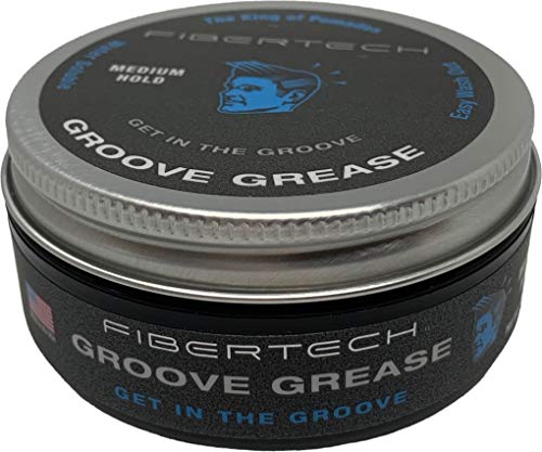 Fibertech | GROOVE GREASE | Medium Hold High Shine| Professional Grade Water-Based Pomade | Natural Ingredients | Long Lasting Styling Volume | Easy Wash Out | Protects Hair from UV Rays | 2oz Jar