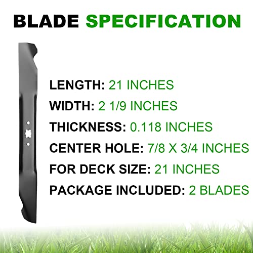 220 High Lift Blade Pack for MTD Cub Cadet SC100, SC300, Tuff-Cut 21" Deck