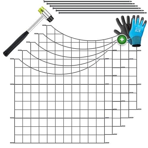 KESSER® Teichzaun Gartenzaun Steckzaun Komplettset Metall 5x Unterbogen...